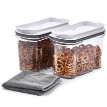 Conjunto dispensador de alimentos FreshKeeper 1,5 Lx2 hermético sem BPA Conjunto dispensador de alimentos FreshKeeper 1,5 Lx2 hermético sem BPA