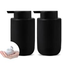 Conjunto dispensador de sabão em espuma BSDISP Black Ceramic, pacote com 2