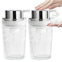 Conjunto dispensador de sabão espumante AZMOYAC 300mL, pacote com 2 unidades de vidro