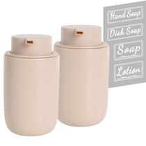Conjunto dispensador de sabão espumante BosilunLife Khaki Ceramic 350ml, pacote com 2