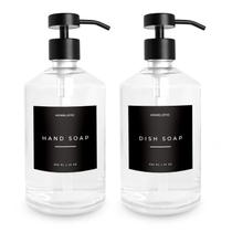 Conjunto dispensador de sabão Homelistic Luxury Glass Clear Glass