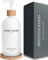 Conjunto dispensador de sabonete Brighter Barns White Glass 500mL Conjunto dispensador de sabonete Brighter Barns White Glass 500mL