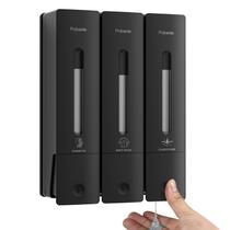 Conjunto dispensador de sabonete de banho POBAMLE 3 câmaras 400 mL x 3 preto Conjunto dispensador de sabonete de banho POBAMLE 3 câmaras 400 mL x 3 preto