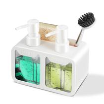 Conjunto dispensador de sabonete Eavida Kitchen com sabonete para mãos e louça branco Conjunto dispensador de sabonete Eavida Kitchen com sabonete para mãos e louça branco