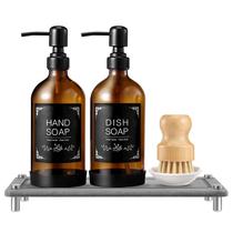Conjunto dispensador de sabonete Johamoo Kitchen 480ml Amber Glass Conjunto dispensador de sabonete Johamoo Kitchen 480ml Amber Glass