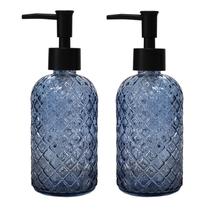 Conjunto dispensador de sabonete YYTSGG Blue Glass 350 ml, recarregável, pacote com 2 unidades