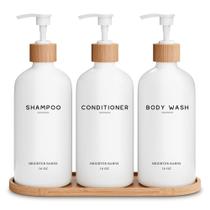 Conjunto dispensador de shampoo e condicionador Brighter Barns White