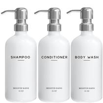 Conjunto dispensador de shampoo e condicionador Brighter Barns White