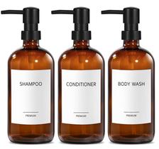 Conjunto dispensador de shampoo e condicionador GMISUN Glass Amber