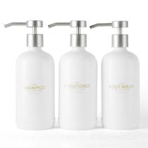 Conjunto dispensador de shampoo e condicionador Janxin 630mL x3 branco