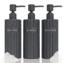 Conjunto dispensador de shampoo e condicionador KIBAGA 570mL x3 Conjunto dispensador de shampoo e condicionador KIBAGA 570mL x3