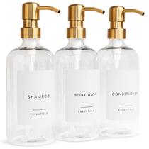 Conjunto dispensador de shampoo e condicionador KIBAGA Modern 600mL x3 Conjunto dispensador de shampoo e condicionador KIBAGA Modern 600mL x3