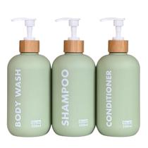 Conjunto dispensador de shampoo e condicionador OLLIES 500mL (verde) Conjunto dispensador de shampoo e condicionador OLLIES 500mL (verde)