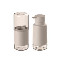 Conjunto Dispenser Sabonete Liquido Porta Escova Dual Ou