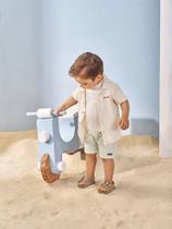 Conjunto Divertto Infantil 3 Peças Camiseta, Camisa e Shorts Verde Menta