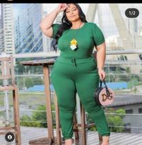 Conjunto divino no plus size verde g