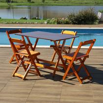Conjunto Dobrável 120x70 com 4 Cadeiras Mel - M.B Móveis