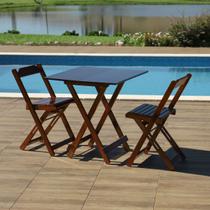 Conjunto Dobrável 70x70 com 2 Cadeiras Dobráveis Imbuia - Móveis Britz Conjunto Dobrável 70x70 com 2 Cadeiras Dobráveis Imbuia - Móveis Britz