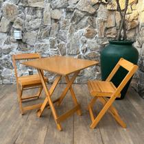 Conjunto Dobrável 70x70 com 2 Cadeiras Dobráveis Mel - Móveis Britz Conjunto Dobrável 70x70 com 2 Cadeiras Dobráveis Mel - Móveis Britz