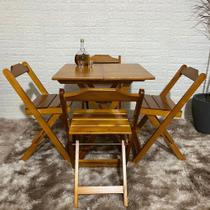 Conjunto Dobrável 70x70 Mesa com 4 Cadeiras Paraná