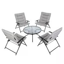 Conjunto Dobrável Cinza 5 Peças São Paulo Just Home Collection Conjunto Dobrável Cinza 5 Peças São Paulo Just Home Collection