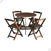 Conjunto Dobrável Prático Mesa Redonda Com 4 Cadeiras Conjunto Dobrável Prático Mesa Redonda Com 4 Cadeiras