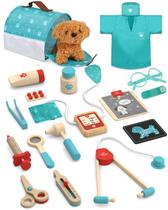 Conjunto Doctor Kit Lehoo Castle Vet Play com bolsa para cães para crianças de 3 a 8 anos