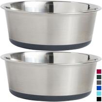 Conjunto Dog Bowls Gorilla Grip de 2 peças de aço inoxidável pesadas