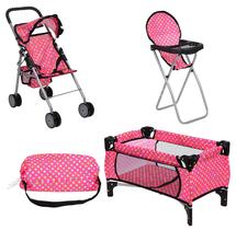 Conjunto Doll Play flash n color 3 em 1 com pacote N Play, carrinho de bebê e cadeira Conjunto Doll Play flash n color 3 em 1 com pacote N Play, carrinho de bebê e cadeira