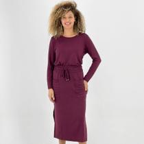 Conjunto Dollce Moletinho Blusa Manga Longa e Saia Midi Feminino