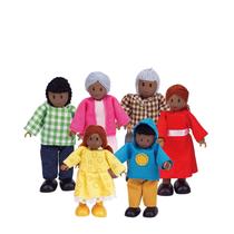 Conjunto Dollhouse Family Set Hape Afro-American Wooden, 6 figuras