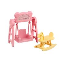 Conjunto Dollhouse Furniture Baby Swing and Rocking Horse