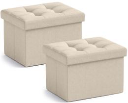 Conjunto doméstico Storage Ottoman Ornavo Home de 2 dobráveis Conjunto doméstico Storage Ottoman Ornavo Home de 2 dobráveis