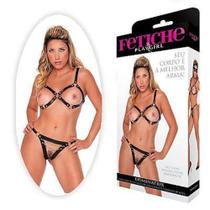 Conjunto Dominatrix - Arreio para Seios Madona Queen com Calcinha - Fetiche Playgirl