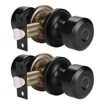 Conjunto Door Knob KNOBWELL Modern Passage, pacote com 2 unidades, preto fosco