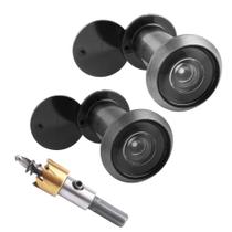 Conjunto Door Viewer Peephole Tahikem 2, 200, grande angular, cinza