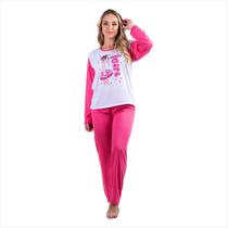 Conjunto Dormir Pijama Longo Adulto Feminino Frio Manga Comprida Estampa Sortida Poliéster Linha Noite Inverno 314