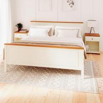 Conjunto Dormitório 1 Cama King 2 Mesas de Cabeceira Ananda CabeCasa MadeiraMadeira Imbuia/Offwhite Conjunto Dormitório 1 Cama King 2 Mesas de Cabeceira Ananda CabeCasa MadeiraMadeira Imbuia/Offwhite