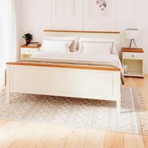 Conjunto Dormitório 1 Cama King 2 Mesas de Cabeceira Ananda CabeCasa MadeiraOriginals Bege/Imbuia/Offwhite Conjunto Dormitório 1 Cama King 2 Mesas de Cabeceira Ananda CabeCasa MadeiraOriginals Bege/Imbuia/Offwhite