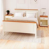 Conjunto Dormitório 1 Cama Queen 2 Mesas de Cabeceira Ananda CabeCasa MadeiraOriginals