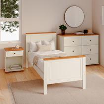 Conjunto Dormitório 1 Cama Solteiro 1 Mesa de Cabeceira 1 Cômoda Ananda CabeCasa MadeiraMadeira Imbuia/Offwhite Conjunto Dormitório 1 Cama Solteiro 1 Mesa de Cabeceira 1 Cômoda Ananda CabeCasa MadeiraMadeira Imbuia/Offwhite