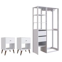 Conjunto Dormitório 3 Peças Branco Placa e Ponto