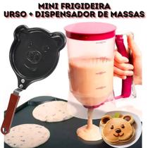 Conjunto Dosador de Massas e Panquecas E Frigideira Formato de Urso Antiaderente Teflon