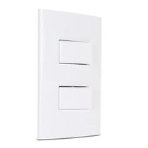 Conjunto Duplo 2 Interruptor Simples 4x2 Branco Sleek Margirius