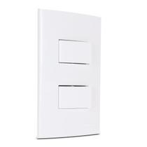 Conjunto Duplo Interruptor Paralelo + 1 Simples Sleek Branco Margirius