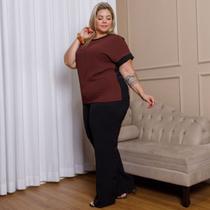 Conjunto Dyze Verão Blusa Manga Curta e Calça Plus Size