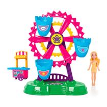 Conjunto e Mini Boneca - Judy - Parque de Diversão - Roda Gigante - Samba Toys