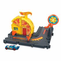 Conjunto e Pista - Hot Wheels City - Pizzaria Veloz - Mattel