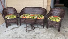 Conjunto E Sofá Poltronas Fibra Sintética Varanda Sala Espaço Gourmet Varanda Fibras