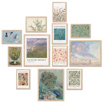Conjunto eclético vintage de dois dias para arte de parede, 12 artistas famosos